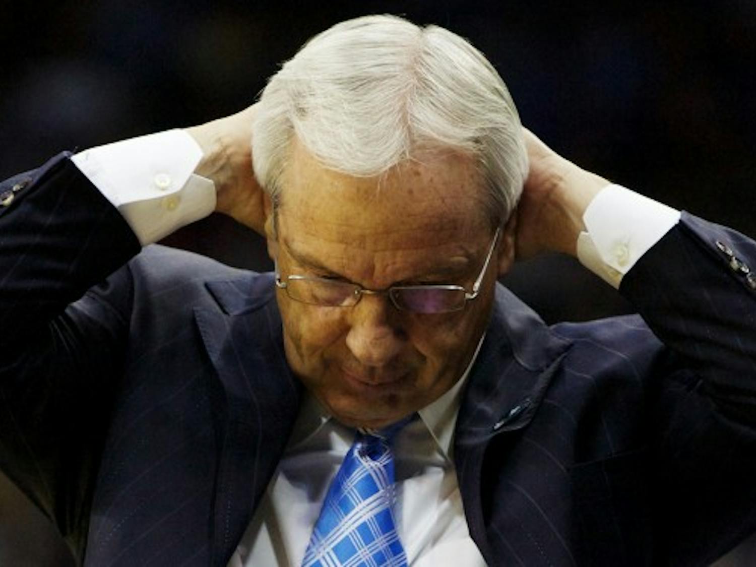 Roy Williams during UNC's Elite Eight loss to Kentucky (Jarrard Cole/DTH)