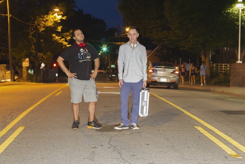 UNC student disk jockeys Rob Sekay (left) and Trevor Dougherty led student protests of what they called a sexist bar culture.