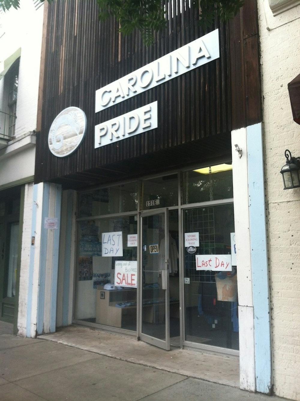 	Carolina Pride sportswear held a going-out-of-business sale Tuesday.
