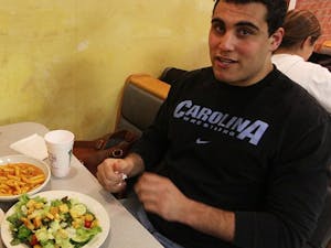 UNC heavyweight wrestler Ziad Haddad orders “the usual” at Franklin Street Pizza & Pasta. DTH/Margaret Cheatham Williams 