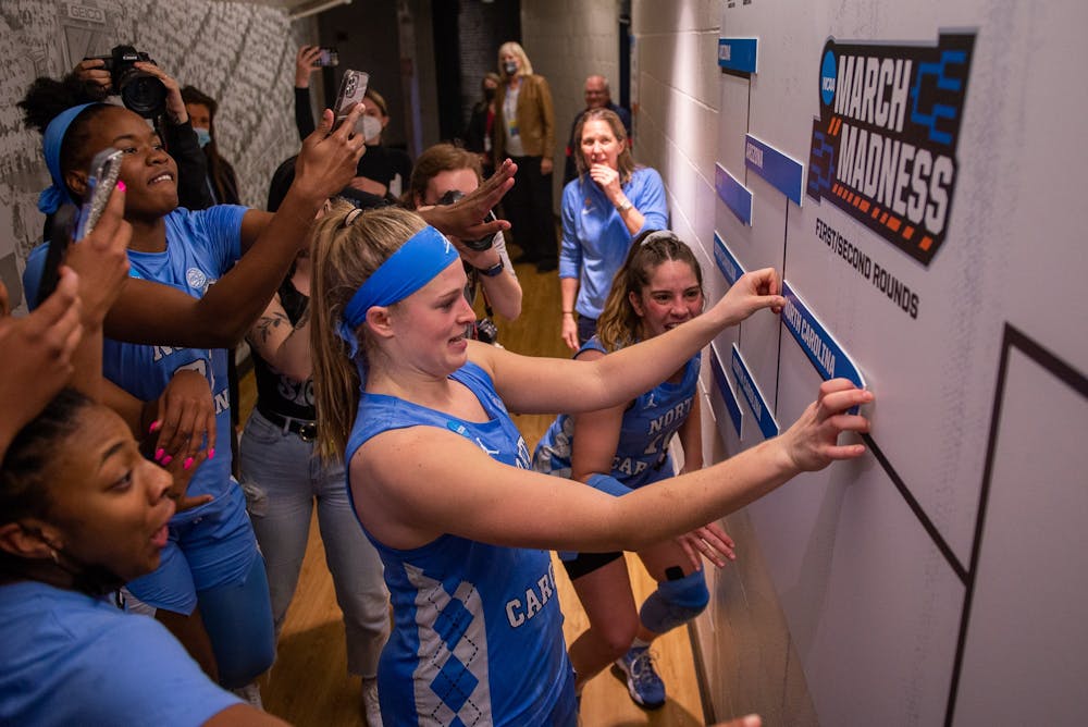 UNC Women’s Basketball team, puts their tag on the Sweet 16 spot after winning the second round of the NCAA Tournament against University of Arizona in Tucson, Arizona, on Saturday, March 21, 2022. Carolina won 63-45 to proceed to Sweet 16 round.