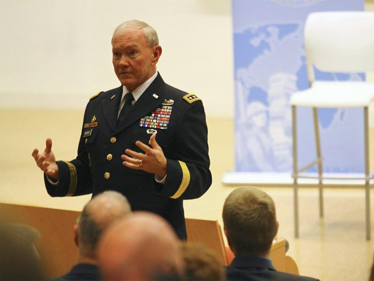General Martin E. Depsey, the chairman of the U.S. Joint Chiefs of Staff, spoke in the Genome Sciences Building on Feb. 6 at 5:30pm.