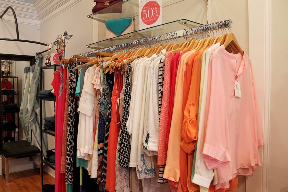 Photo of clothing from Bevello on Franklin Street.