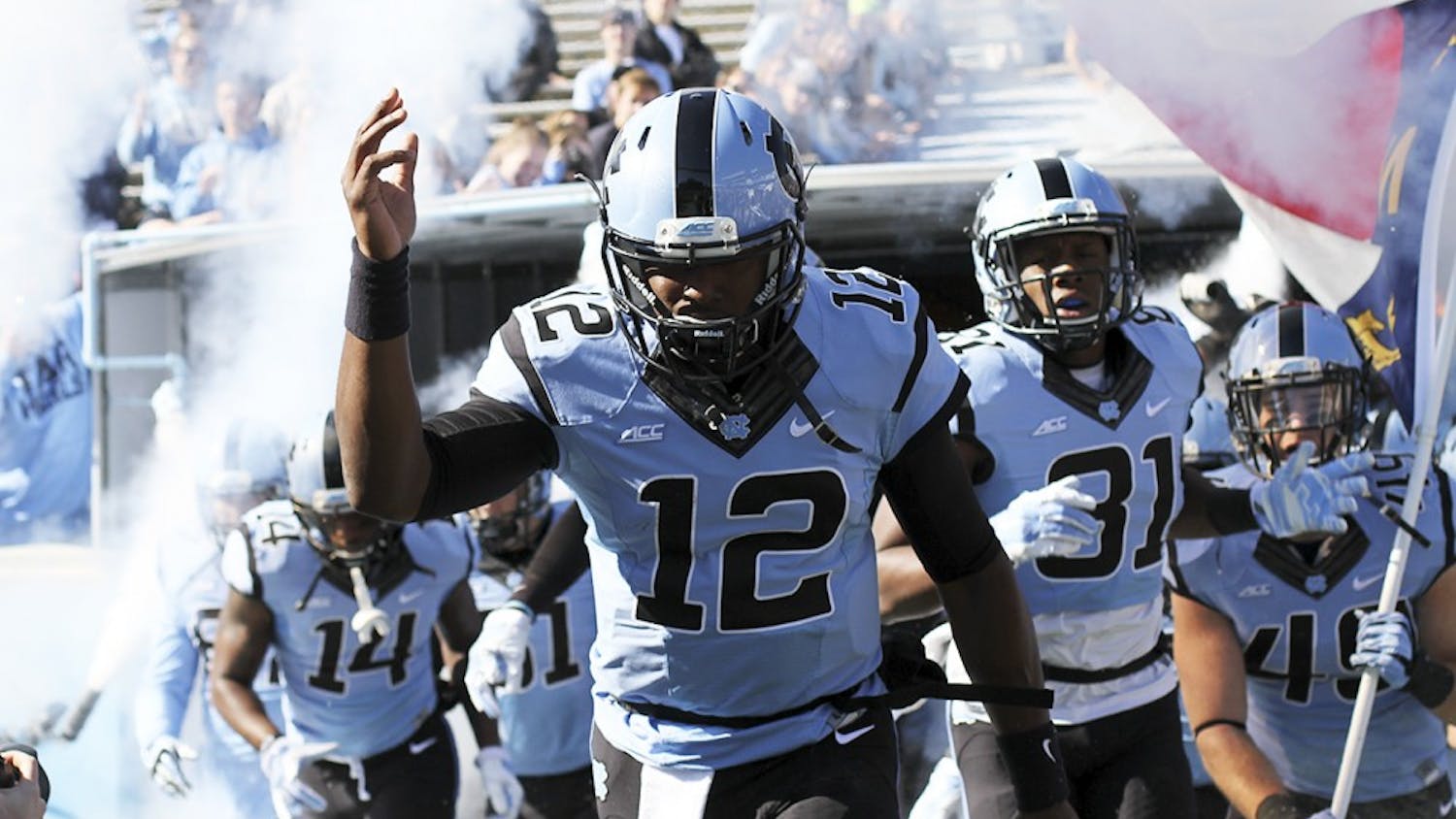 Marquise Williams had a career-high three rushing touchdowns against Pittsburgh Saturday. He also threw for a score in the Tar Heels’ 40-35 victory.