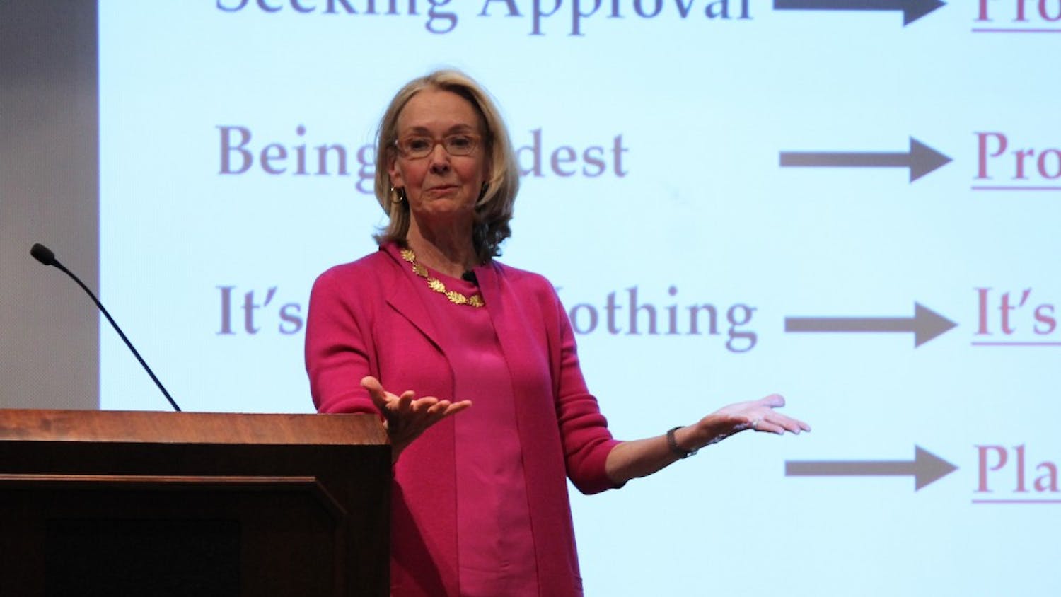 Kathryn Heath, a women's leadership and career coach, spoke at the Bobby Boyd Leadership Lecture on Tuesday evening.&nbsp;