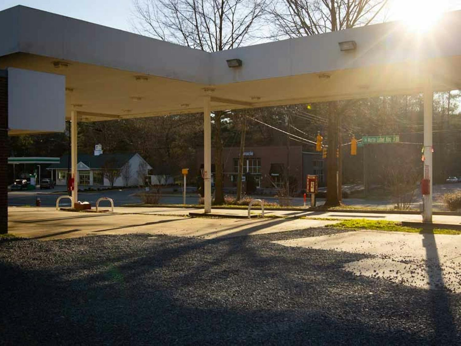 The Chapel Hill Town Council will vote on a project that would redevelop the nonoperational Marathon Service Station and the Tar Heel Mobile Home Park into a new gas station, storage building, and convenience store. The Marathon Service Station is pictured on Saturday, March 6th, 2021.