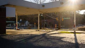 The Chapel Hill Town Council will vote on a project that would redevelop the nonoperational Marathon Service Station and the Tar Heel Mobile Home Park into a new gas station, storage building, and convenience store. The Marathon Service Station is pictured on Saturday, March 6th, 2021.