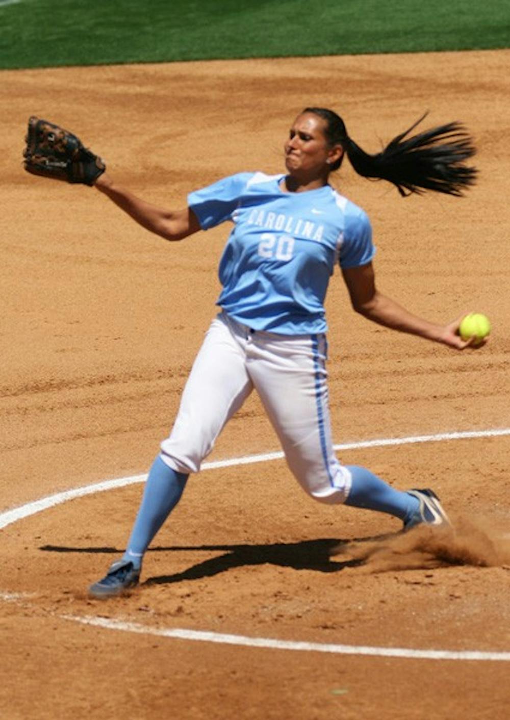 Senior Danielle Spaudling tossed seven innings of two-hit ball on Sunday. DTH/Duncan Culbreath