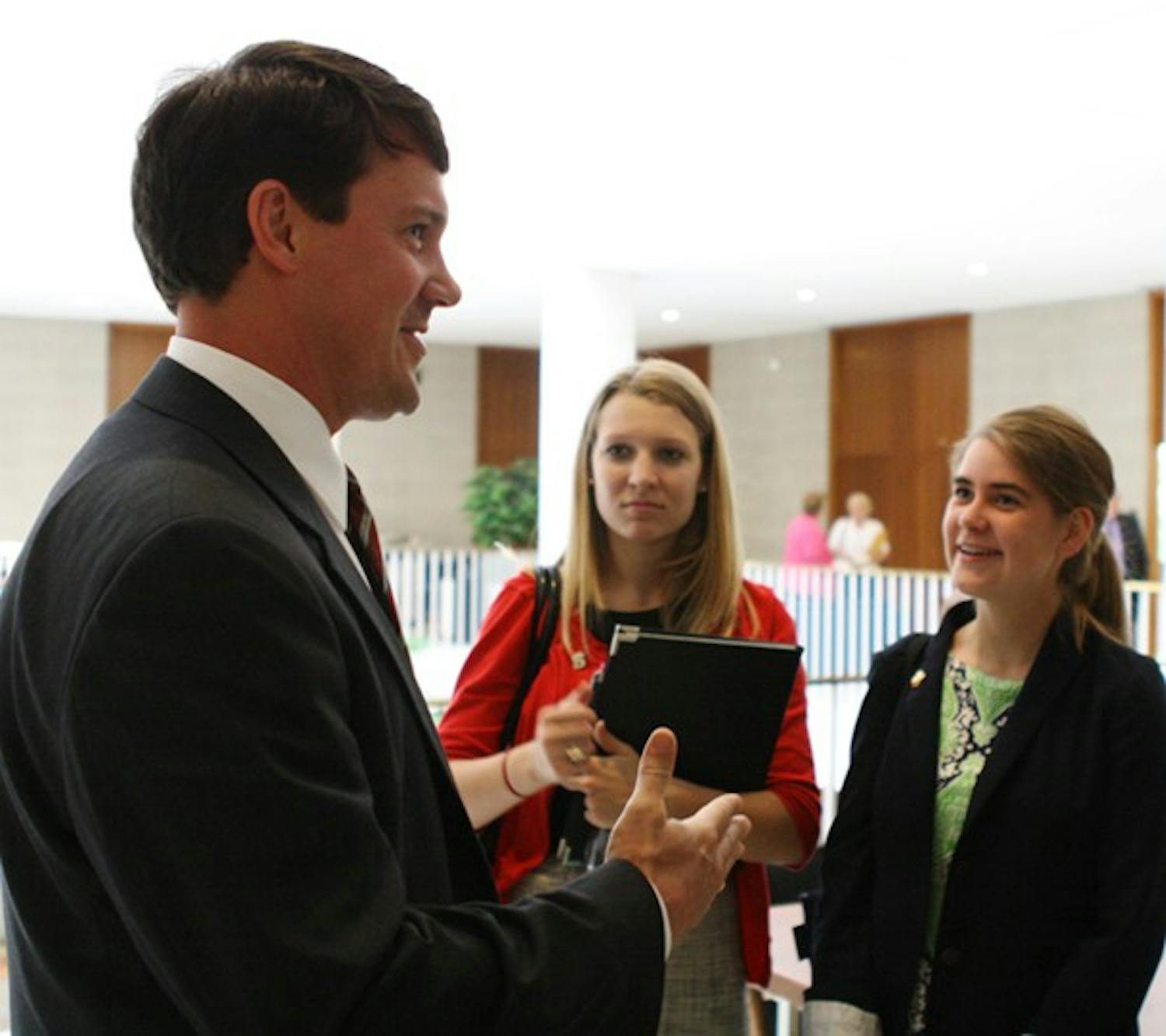 Photo: Student Body President Mary Cooper lobbies NC General Assembly for funding (Erin Hull)