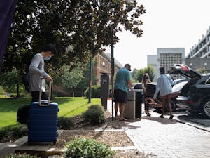 First-years living in Craige Residence Hall move out on Tuesday, Aug. 18, 2020 following UNC’s announcement that all classes will be moving to an online format.