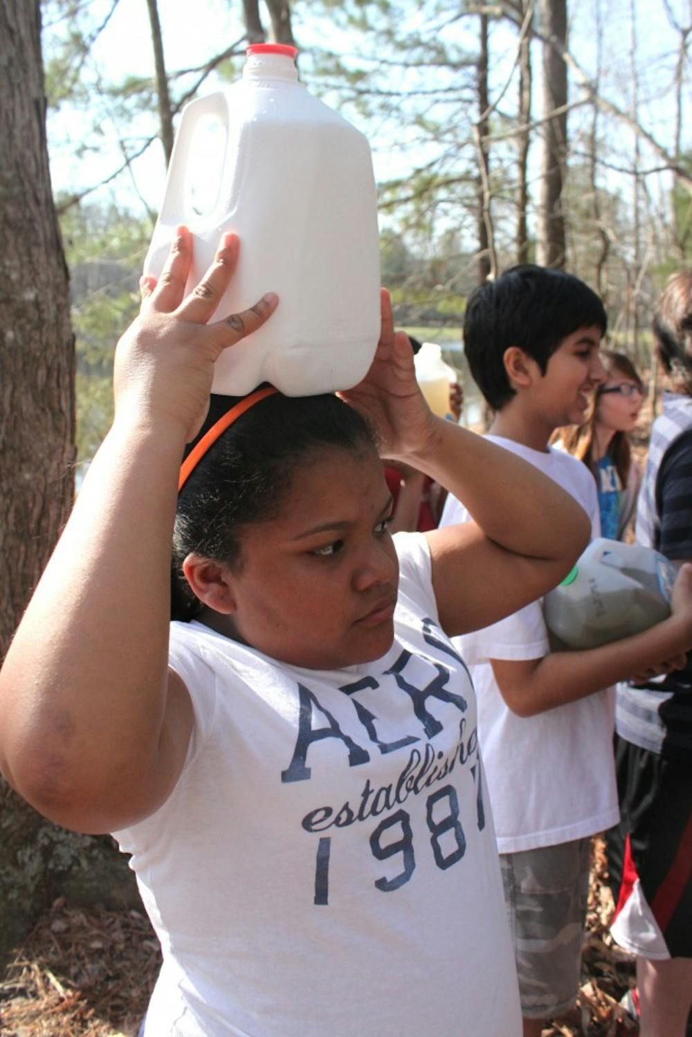 Photo: Middle school students walk to support World Water Day (Katie Sweeney)