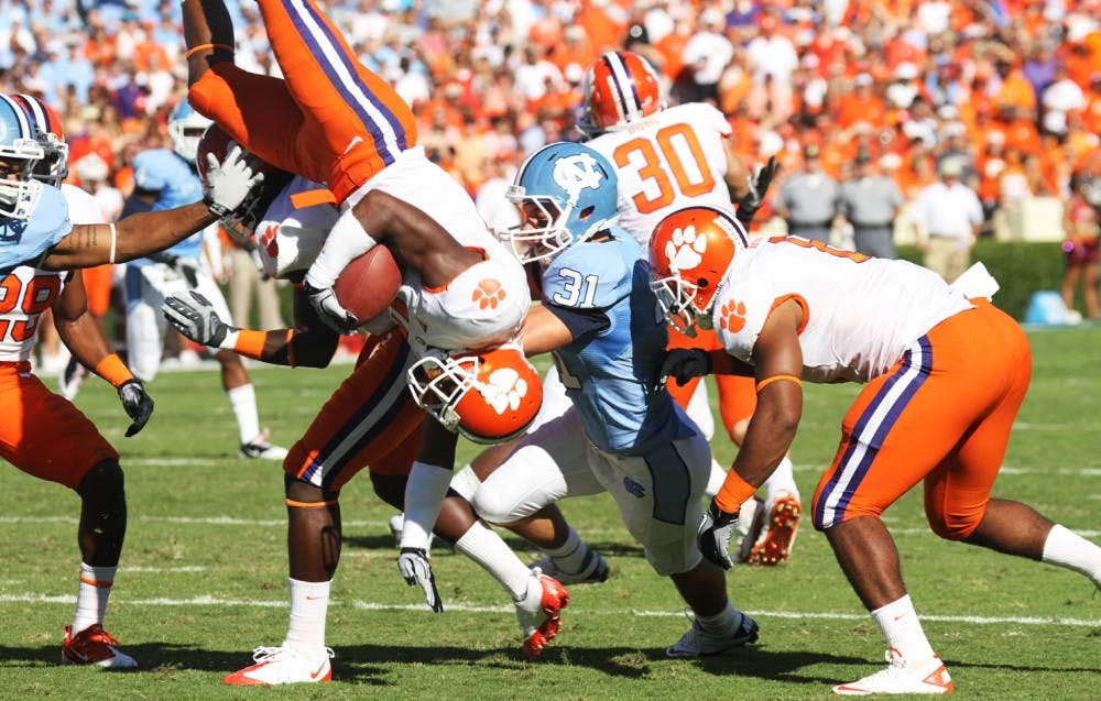 The Tar Heels flipped Clemson on its head, beating the Tigers for the first time since 2001. UNC held Clemson’s potent rushing attack to just 3.4 yards per rush.