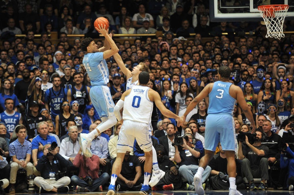 Justin Jackson (44) goes up for a shot against Duke in the first half.&nbsp;