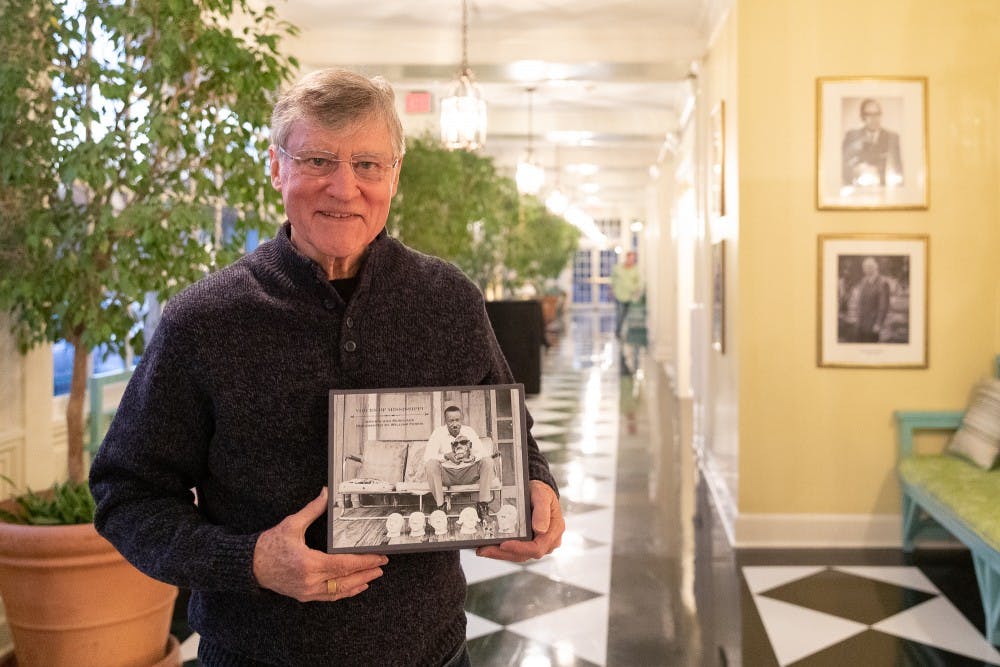 Bill Ferris, a UNC emeritus history and folklore professor, poses with his box set, "Voices of Mississipi," in the hallway of the Carolina Inn on Friday, Feb. 1, 2018 in Chapel Hill, North Carolina. Ferris is nominated for two Grammy Awards for "Voices of Mississippi," a box set consisting of a 120-page book, featured essays by various authors, two CDs of blues and gospel recordings, one CD of interviews and storytelling, and a DVD of documentary films. "Voices of Mississippi" has been nominated for Best Historical Album" and Best Liner Notes.