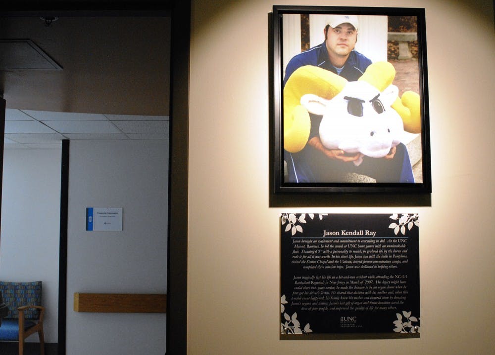 UNC Hospitals opened Jason Ray Transplant Clinic to honor former student and UNC mascot.