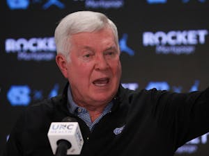 UNC football head coach Mack Brown speaks at a press conference held at Kenan Stadium on Wednesday, June 22, 2022.