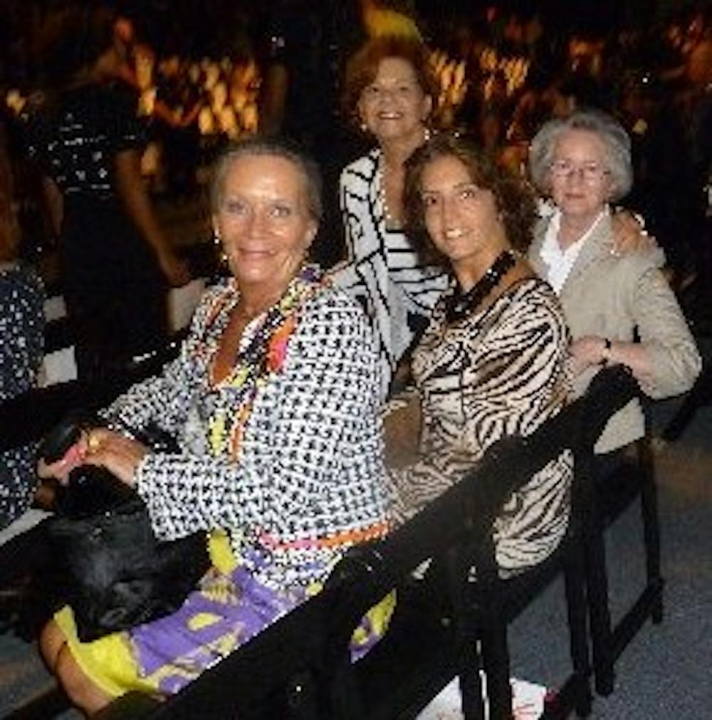 	<p>Joan Gillings, Gina Tripodi, Donna Fiddleman and Patti Tripodi sitting at the Lela Rose Collection show.</p>