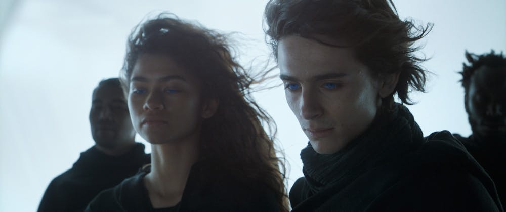 From left, Zendaya and Timothée Chalamet in the film "Dune." Photo courtesy of Warner Bros. Entertainment/TNS.