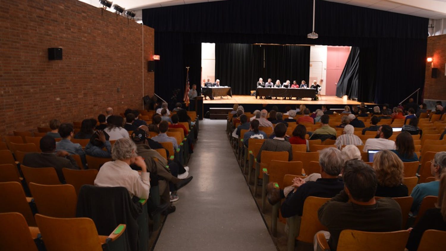 On March.22, 2016 Carrboro Board of Aldermen Public Hearing of the IFC's FoodFirst Meeting is held at the Carrboro Elementary School Auditorium.  