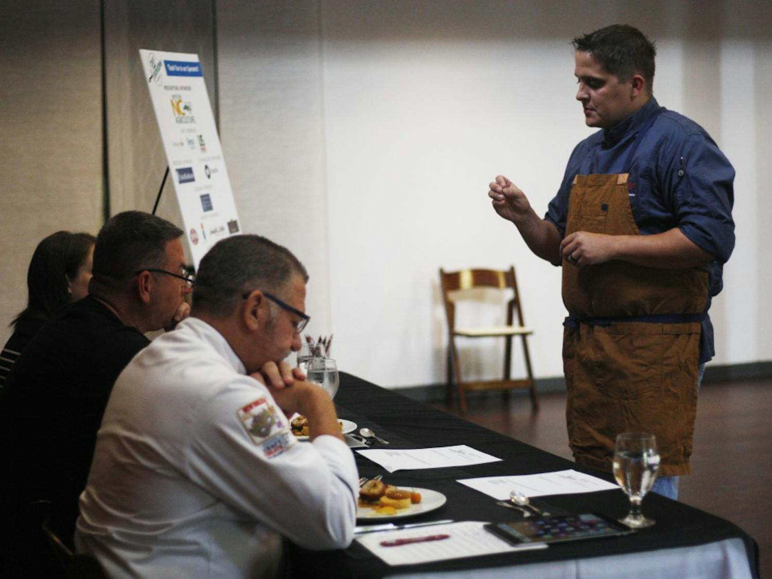 The 2019 NCRLA Chef Showdown was held in Chapel Hill on Monday July 22, 2019. Pictures show Thomas Card, executive chef at 21C Counting House, and Nicole Lourie, pastry chef at 21C Counting House, preparing their dishes for the judges of the competition.