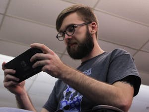 Shane Steele-Pardue, a senior computer science major, plays on a Nintendo Switch on Monday, March 4, 2019 in the underground area of the Student Union. Steele-Pardue has been co-president of the UNC-CH Esports Club for two years and has involved with the club since his first year at UNC. The UNC-CH Esports Club worked with Carolina Housing to help create the esports gaming area in Craige Resident Hall. Steele-Pardue enjoys esports because they offer a "cool environment to see the best of the best play."