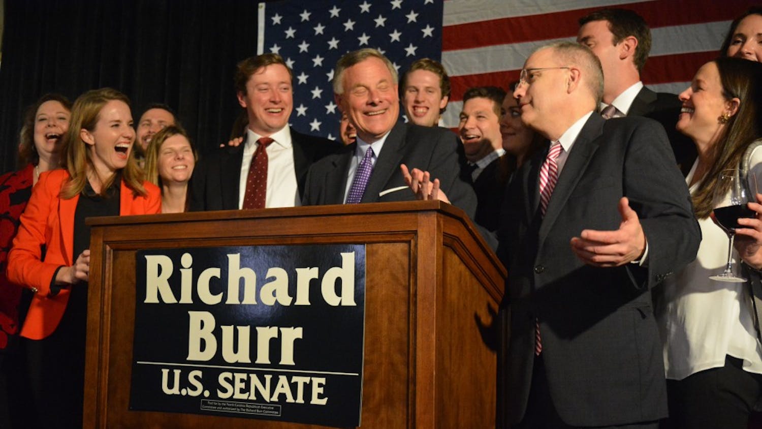 Richard Burr wins the North Carolina Senatorial Race. He held his election party at the Forsyth Country Club in Winston-Salem.