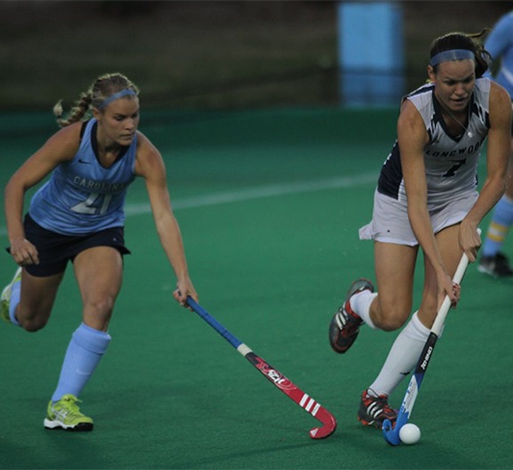 The women's field hockey team takes on Longwood University at Henry Field on Wednesday. 