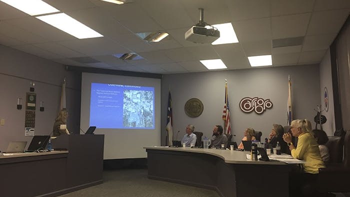 Tina Moon, the Carrboro planning administrator, presented proposed changes to the Carrboro Land Use Ordinance at the Carrboro Board of Alderman meeting on Tuesday of 2016.&nbsp;