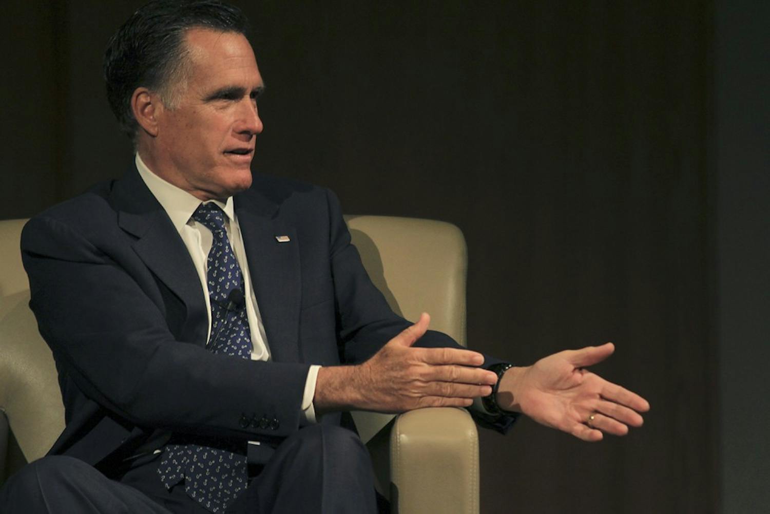 Governor Mitt Romney spook to students at Duke University Wednesday afternoon about public policy and foreign affairs.