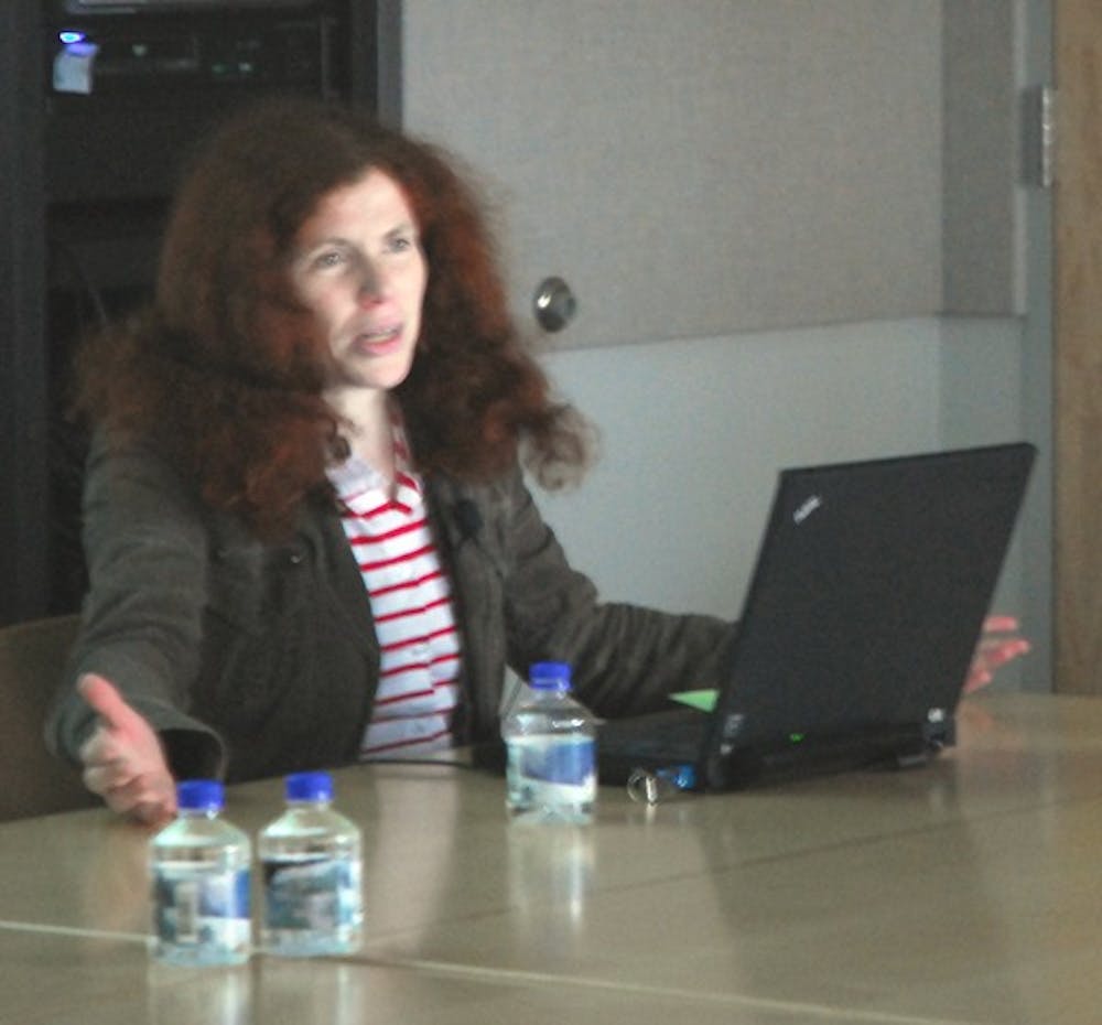 Russian investigative journalist Yulia Latynina spoke Tuesday evening  at the FedEx Global Education Center. DTH/ Lauren Vied