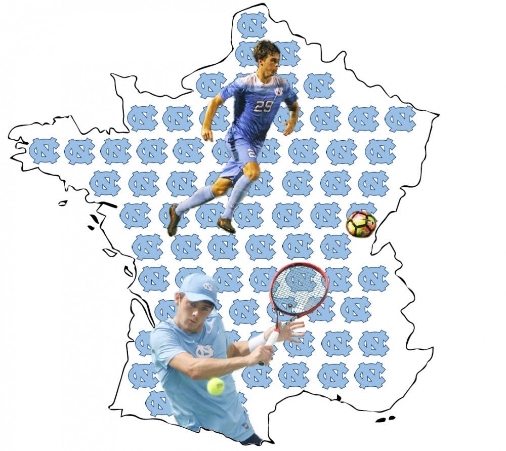 <p>Robert and Jeremy Kelly lived in France for most of their childhood, but both brothers now play varsity sports at UNC.&nbsp;</p>
