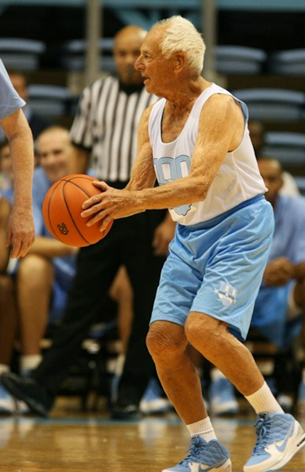 Bobby Gersten handles the ball near the beginning of Friday night’s exhibition game. DTH/ill cooper