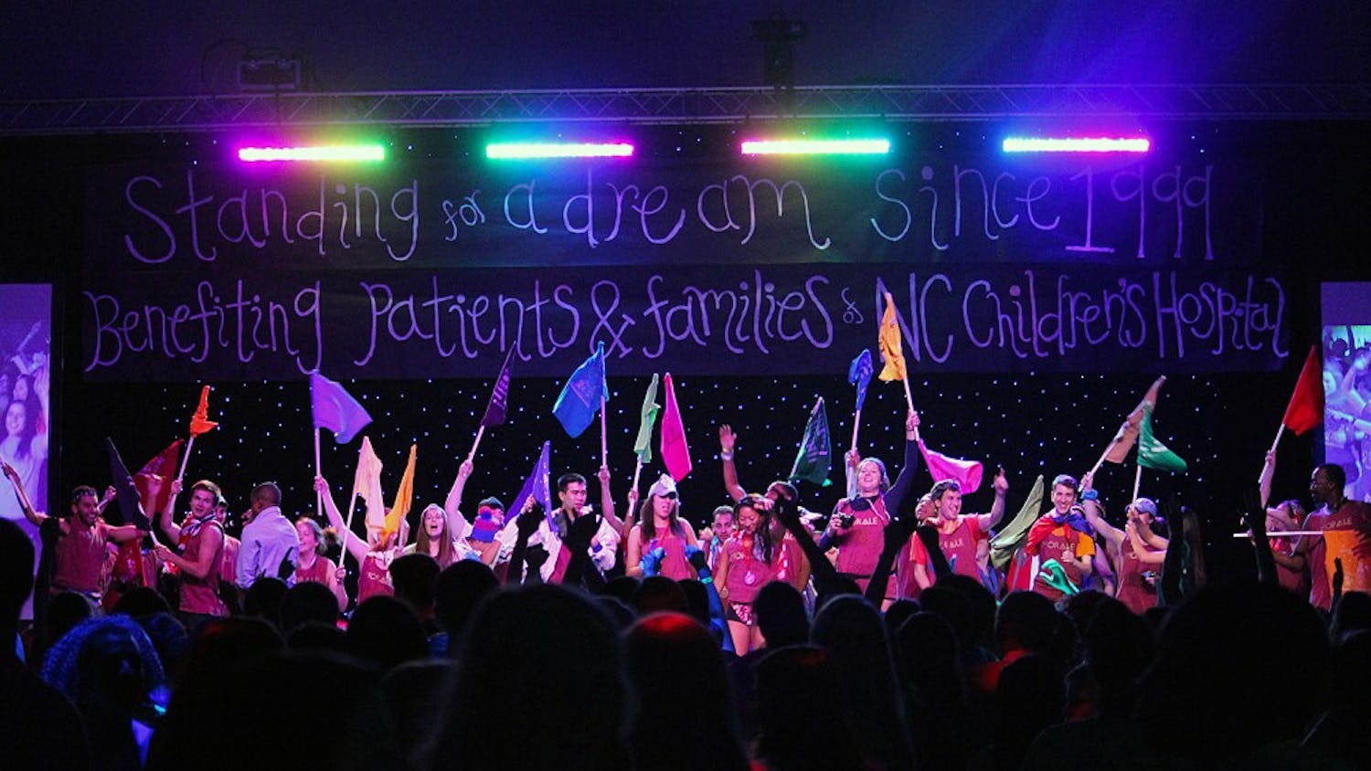 Students danced and stood for 24 hours to raise money for medical, surgical and emotional care of children and families served by North Carolina Children's Hospital. The 24-hour marathon began in Fetzer Gym on Mar. 21, 2014 and continued through Mar. 22.