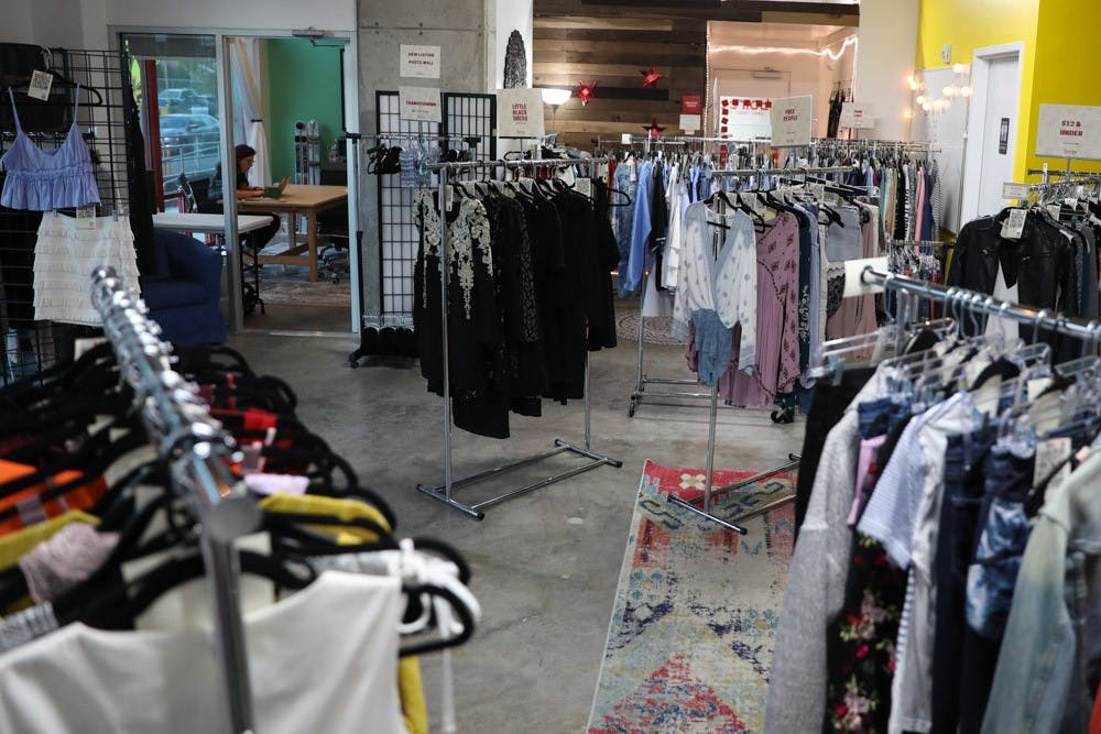 Soirée Style in Chapel Hill allows customers to check prices of consignment items by scanning QR codes with their app.