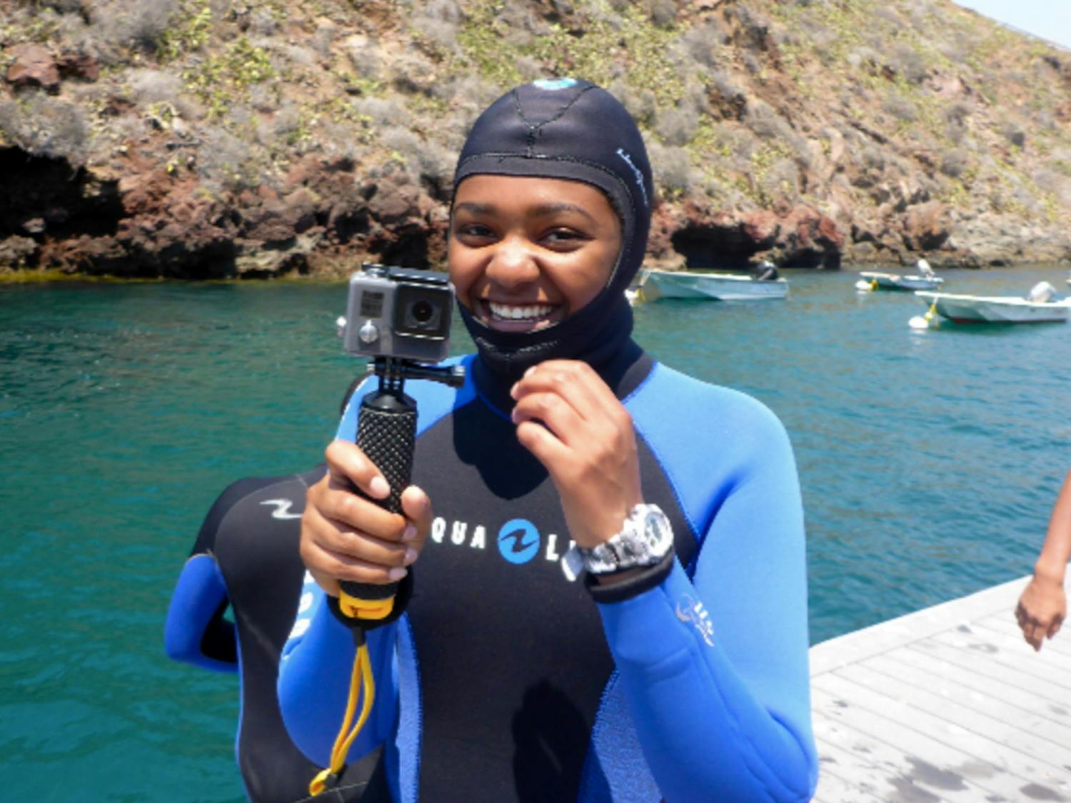 Aliyah Griffith is the CEO of Mermaids in STEM and the first Black individual to complete a graduate degree in Marine Science at UNC. Photo Courtesy of Aliyah Griffith.