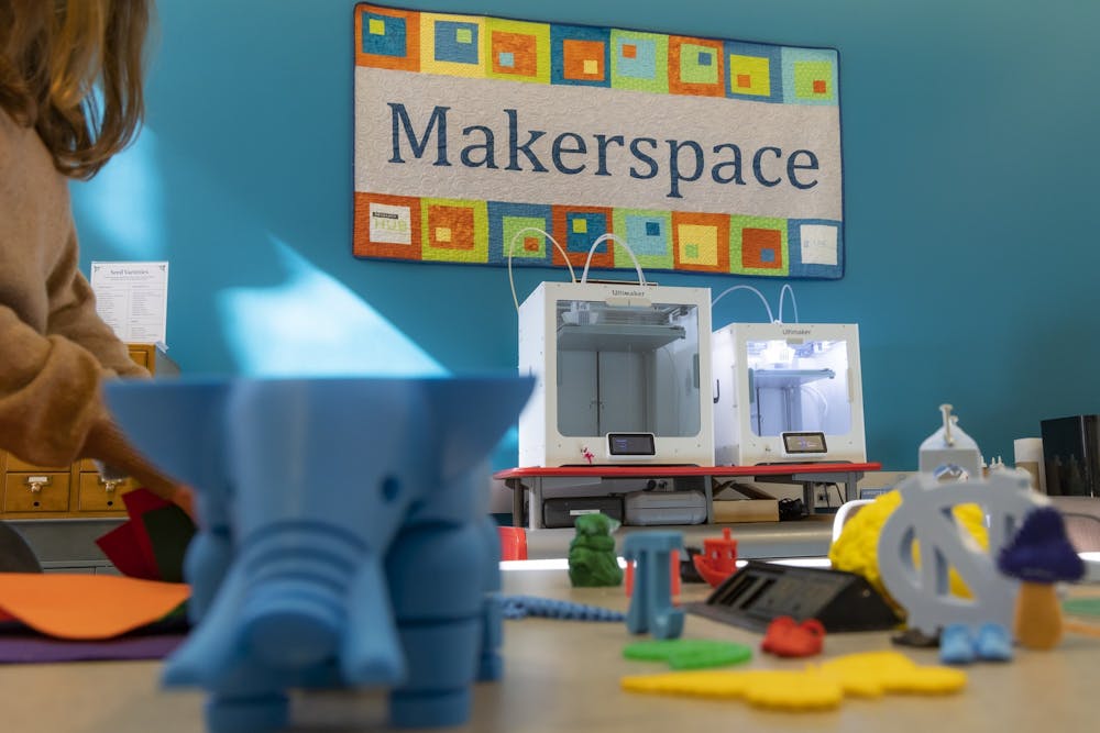 The Makerspace is located at the Kenan Science Library in Chapel Hill, N.C. on Monday, Feb. 6, 2023. Crafting Tuesdays are workshops where students can learn how to make different types of crafts like felt bookmarks and stamps at the Makerspace.