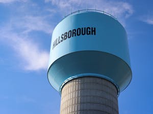 A water tower located in Hillsborough, pictured on Monday, Sept. 19, 2022.