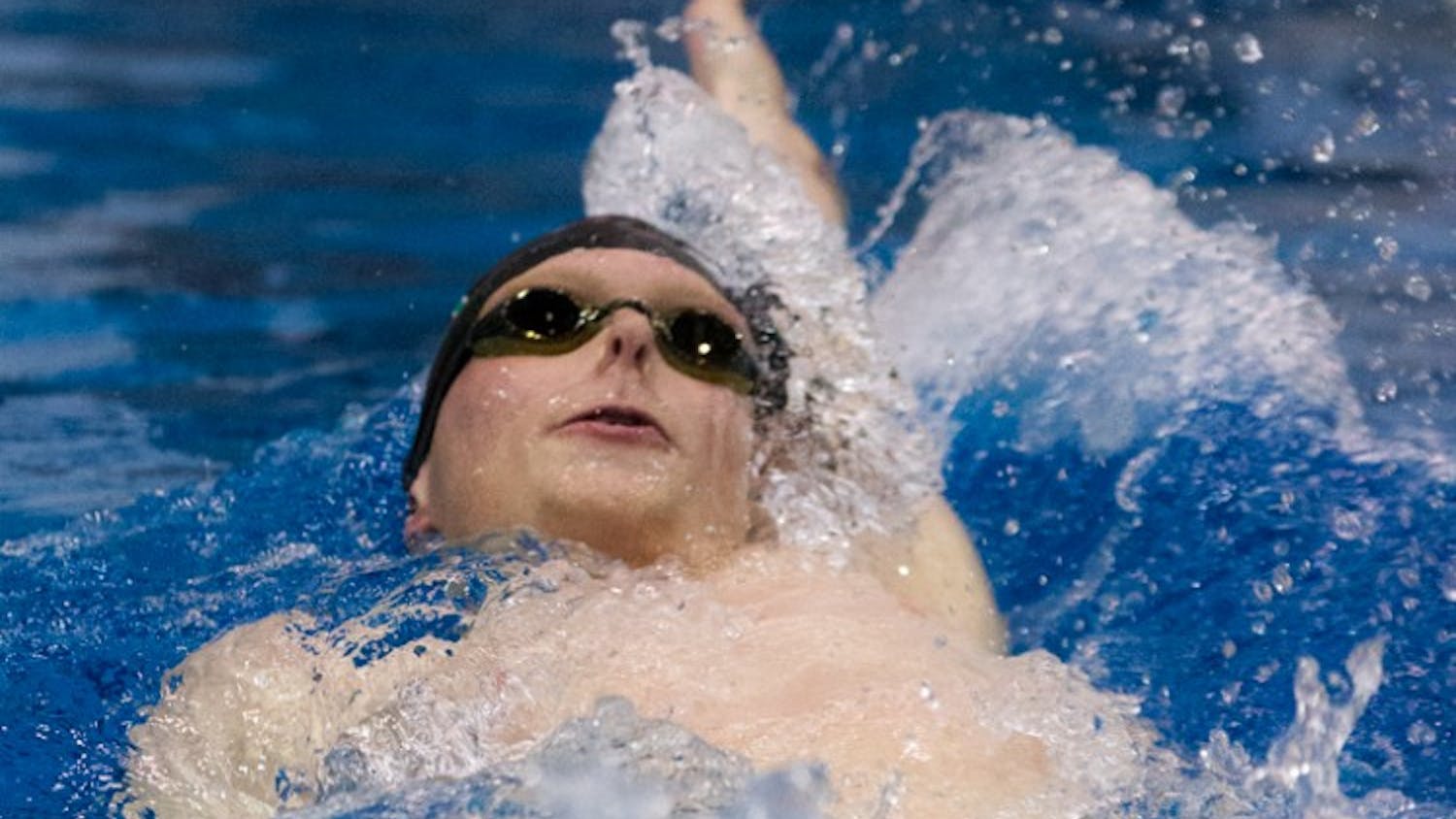 Freshman Cole Bateman (Hutchinson, MN) won both the 100 and 200 yard backstroke events.