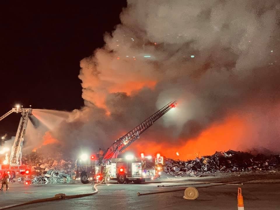 Metal scrapyard fire on Sept. 9, 2019