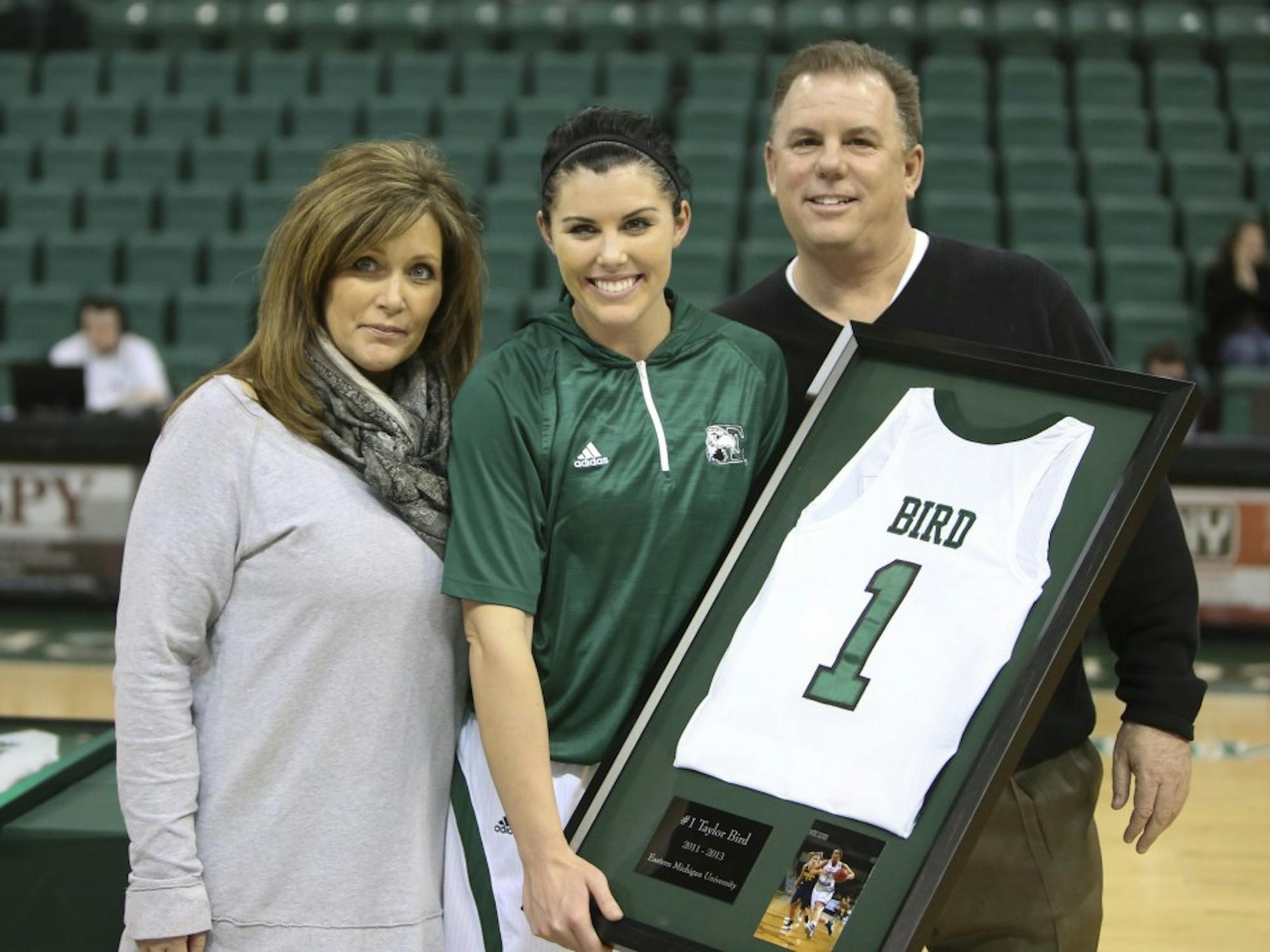 	Senior forward Taylor Bird was honored on Senior Night, along with two others.