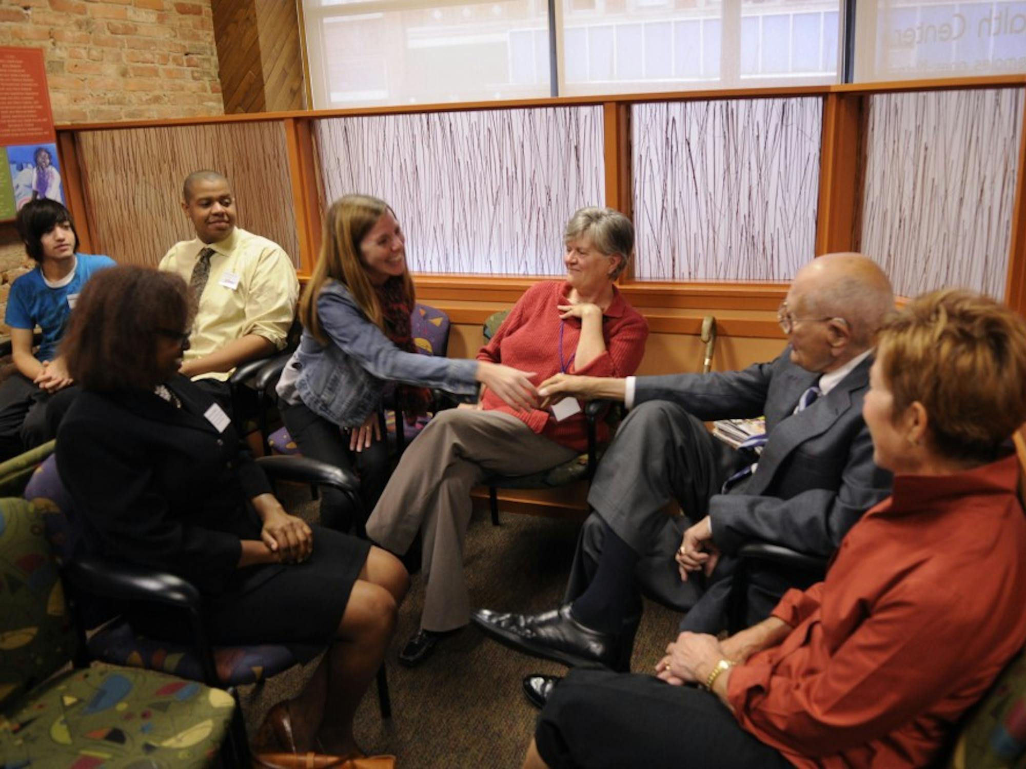 	Congressman John Dingell met with the staff at The Corner Health Center on North Huron Street. 
