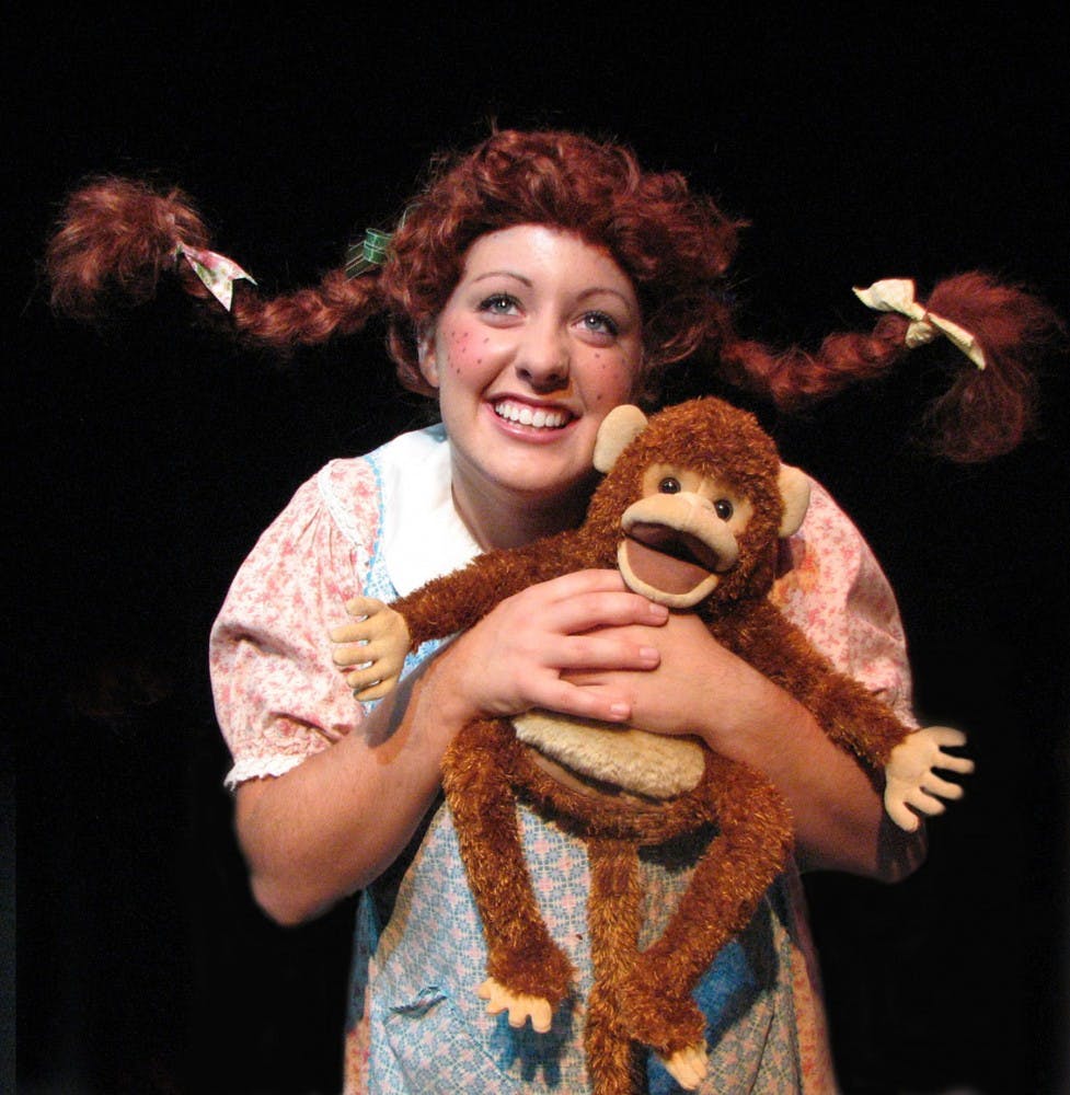 Krissi Hardy plays Pippilotta Delicatessa Windowshade Mackrelmint Ephraim’s Daughter Longstocking in EMU Theatre’s musical production of the classic children’s tale.