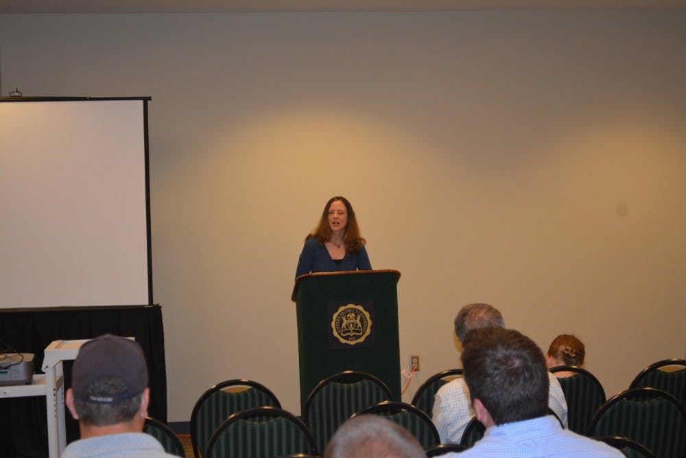 	Charity Vogel, staff reporter at the Buffalo News, spoke to EMU’s technology students Wednesday