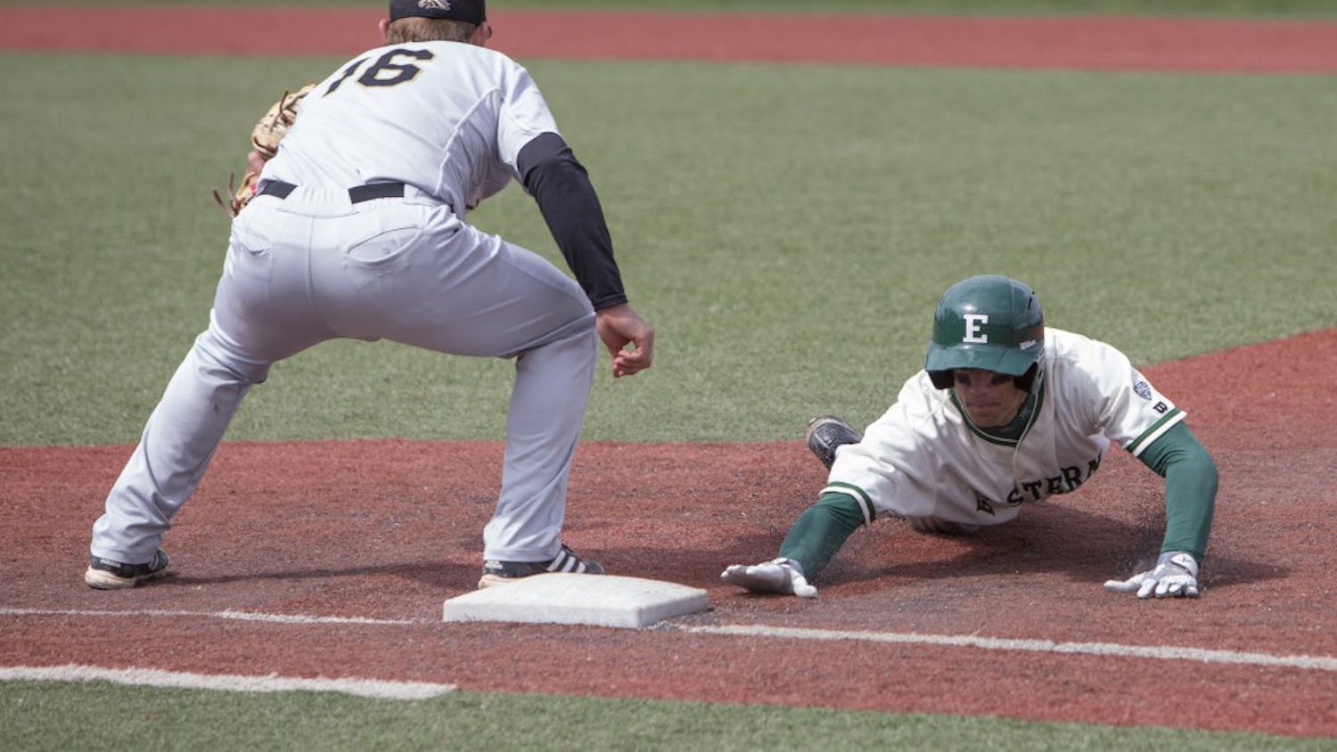 The Eagles beat the Broncos 9-5 Saturday at Oestrike Stadium. EMU’s next game is Tuesday.