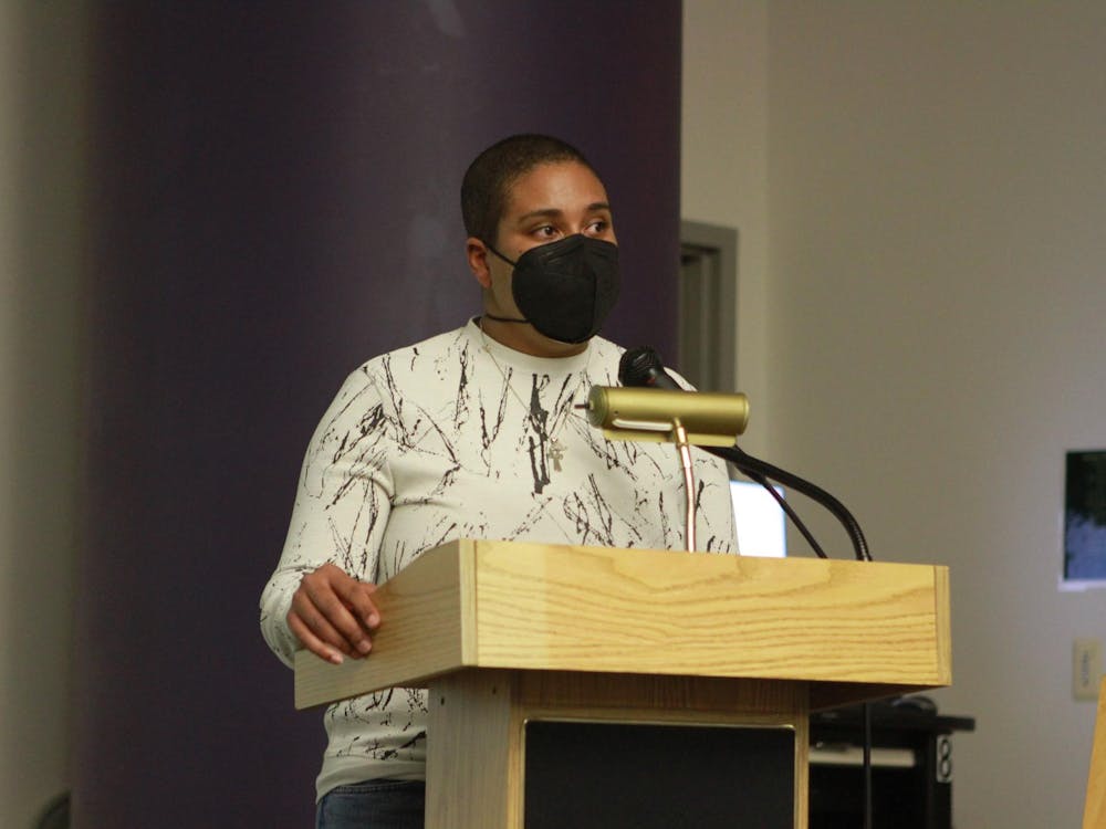 Victoria or V Walton, a multidisciplinary Black, queer, and disabled artist, visits Eastern Michigan University for an evening artist lecture and Q&amp;A session to speak about their practice in Halle Library's auditorium on February 6.