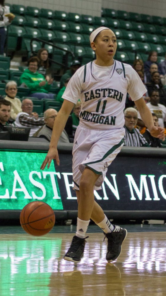 Desyree Thomas during the first half of the Eagle's 54-45 win over Northern Illinois University.