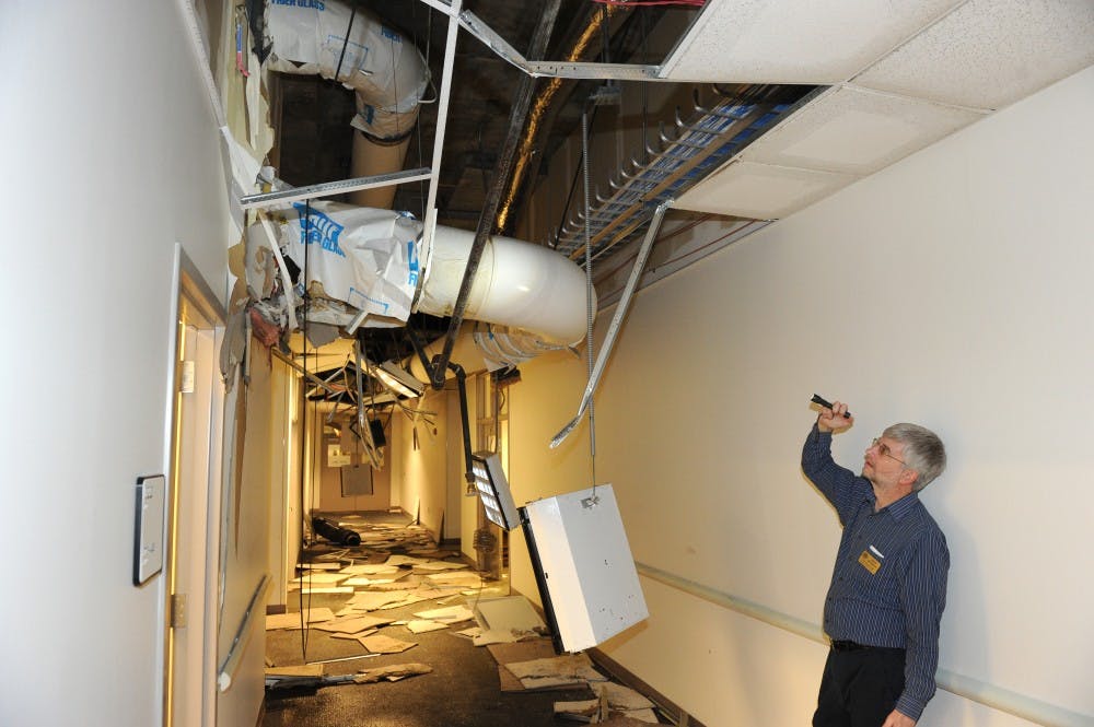 Pipe damages Halle Library