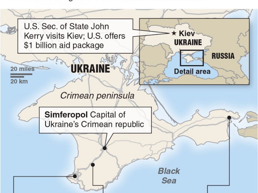Map of Ukraine's Crimean peninsula, with latest events in the ongoing crisis with Russia. Chicago Tribune 2014

With UKRAINE, by MCT