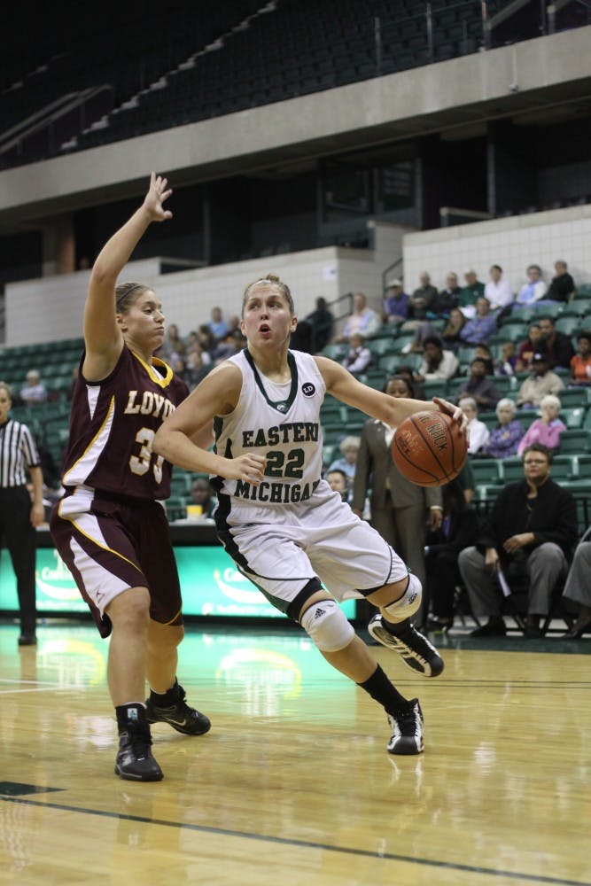 Senior guard Cassie Schrock, an asset to the team, has been described as “the glue to this team” by coach Gilbert. 