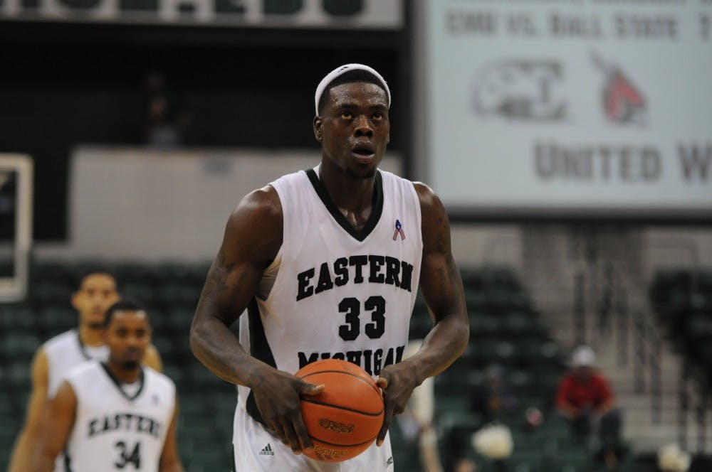 	Brandon Bowdry, above, and the Eagles lost 67-53 in the first round of the MAC. The game was Bowdry’s last.